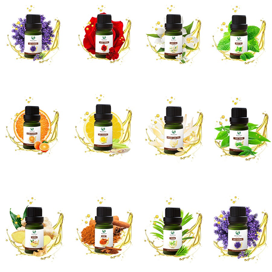 Tinh dầu thiên nhiên thơm phòng lọ 10ml các mùi hương