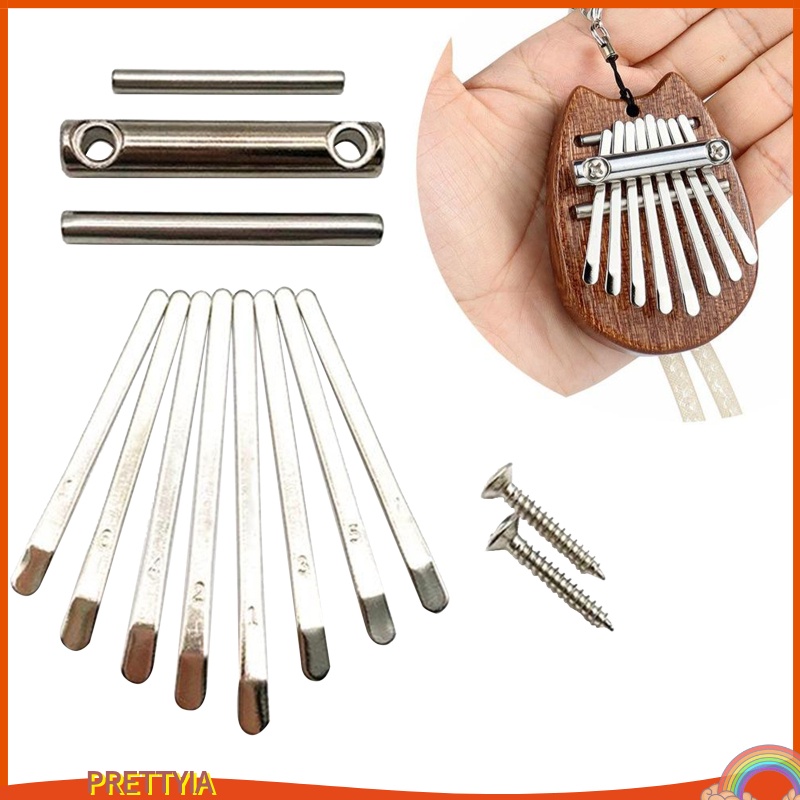 [PRETTYIA]Thumb Piano Kalimba Bridge Saddle 8 Key Set DIY Spare Parts Key of Kalimba