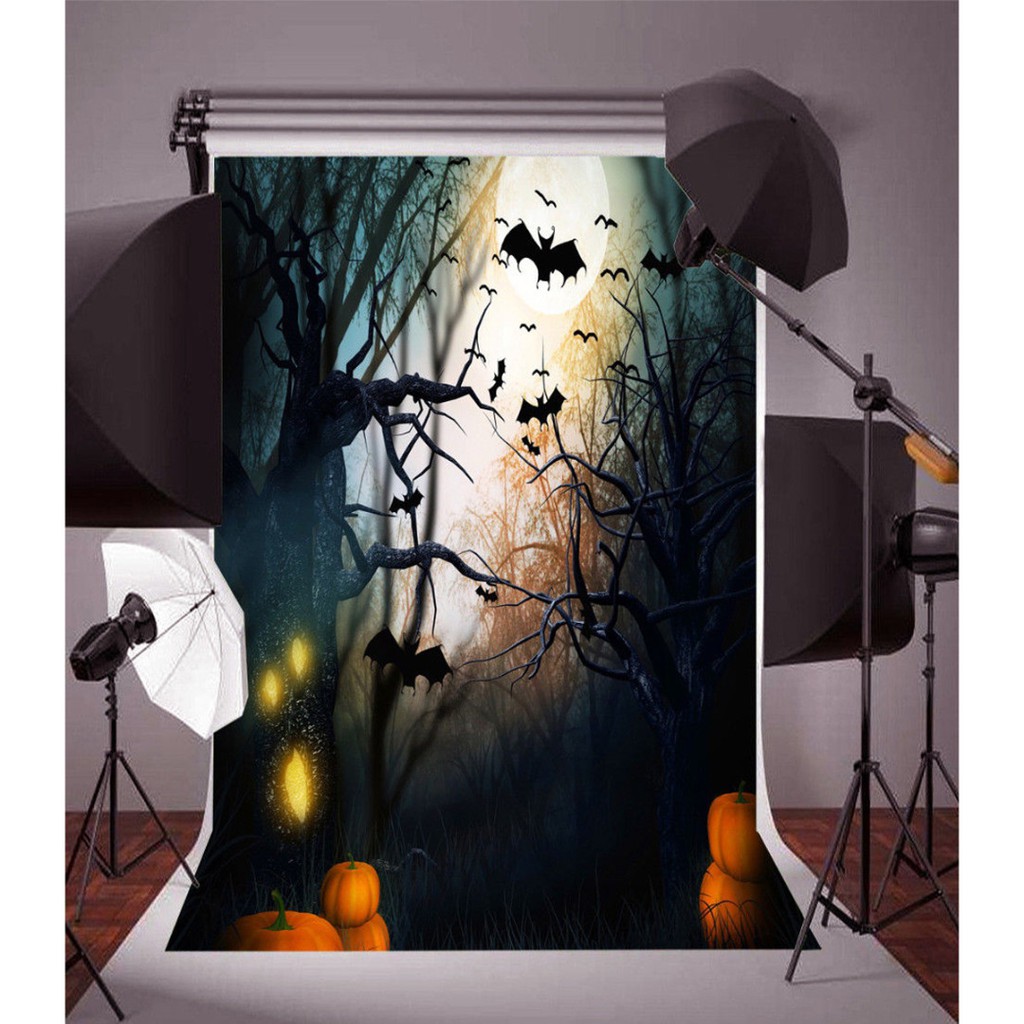 Phông nền chụp ảnh trong studio họa tiết halloween kinh dị kích thước 3x5ft