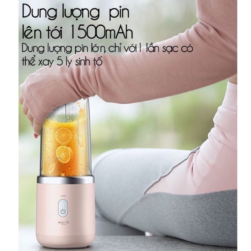 Máy Xay Sinh Tố Máy Xay Hoa Quả Cầm Tay Mini Sạc Pin Đa Năng 300Ml 6 Lưỡi Juicing Cup An Toàn Và Tiện Lợi