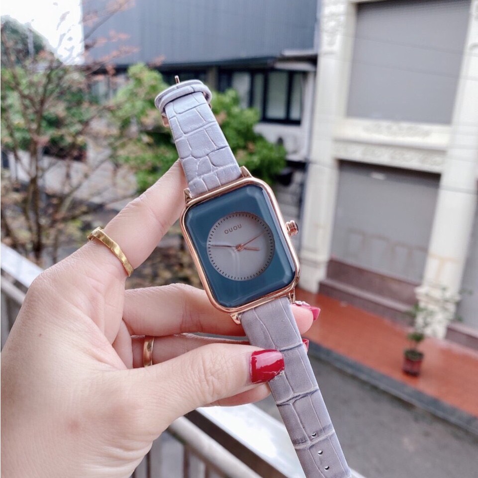 Đồng hồ thời trang nữ OUOU OU01 dây da êm tay, nhiều màu dể dạng phố đổ | BigBuy360 - bigbuy360.vn