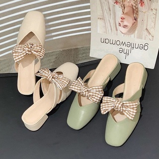 Giày sục gót 5 phân thắt nơ