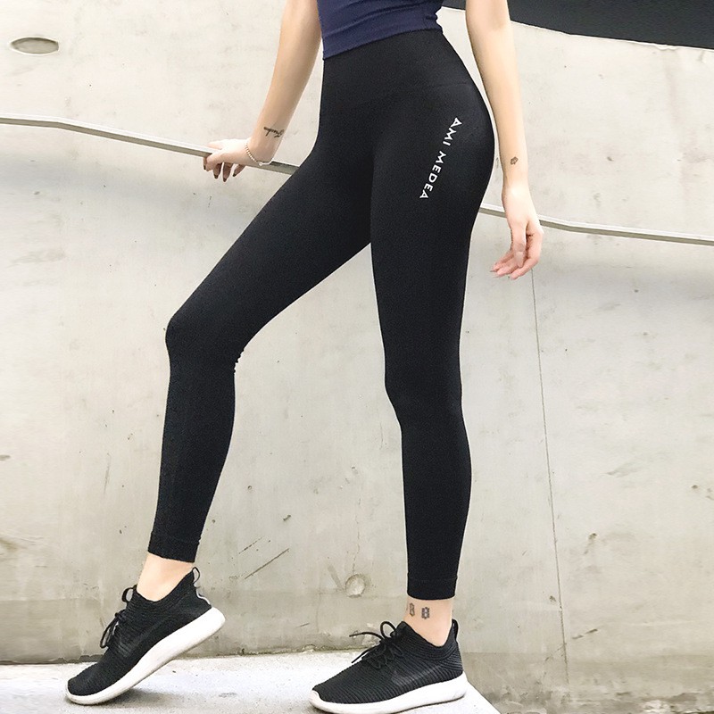 Quần legging dài tập gym AMI cạp cao nâng mông gọn eo siêu co giãn - Quần tập thể thao xịn xò