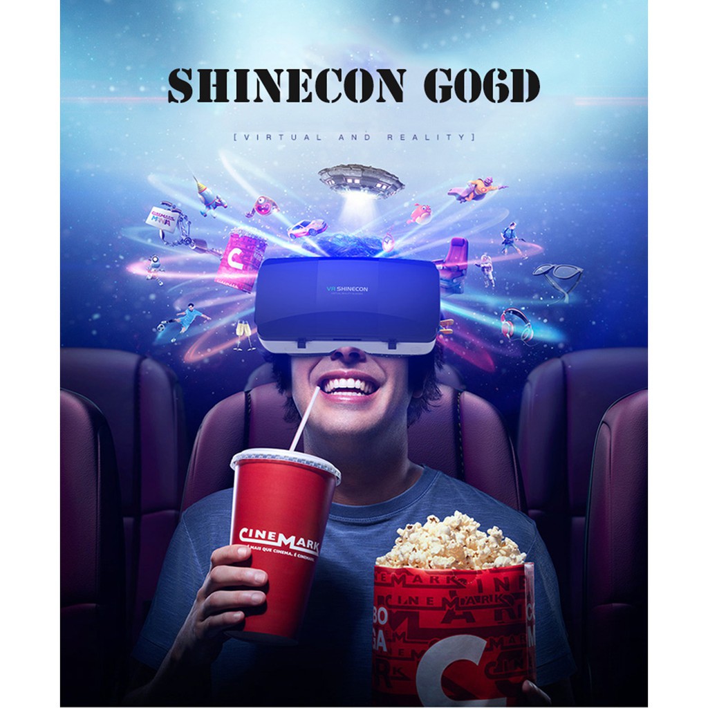 Kính thực tế ảo 3D VR SHINECON 6 cho điện thoại 3.5&quot; - 6.0&quot; G06 và G06E Android IOS