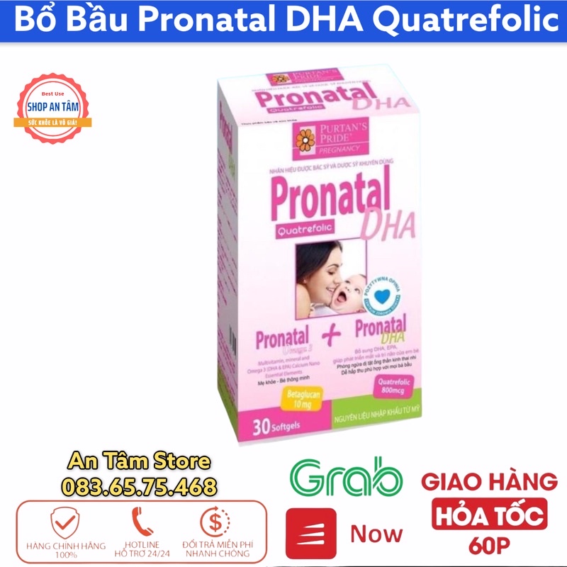 Viên uống Pronatal DHA bổ sung vitamin khoáng chất cho mẹ bầu, đang mang thai, và thời kì cho con bú.