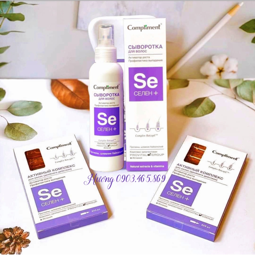 Xịt tóc và Serum tóc Compliment Selen kích mọc tóc, giảm gãy rụng