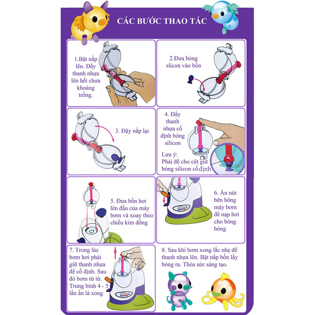 Bộ 60 Bong Bóng Silicon Dành Cho Máy Tạo Bong Bóng DIY Oonies