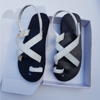 Dép xăng đan nữ và nam A24 đế đen quai trắng - thới giới dép sandal