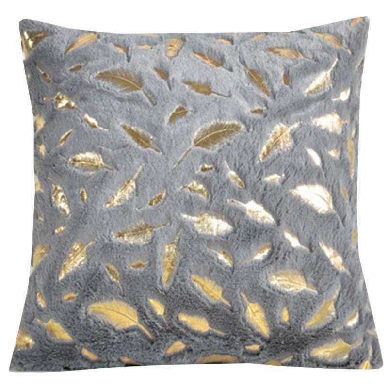 Soft Fur Pillow Cases Feather Pattern Cushion Cover Luxury Sofa Home Decoration