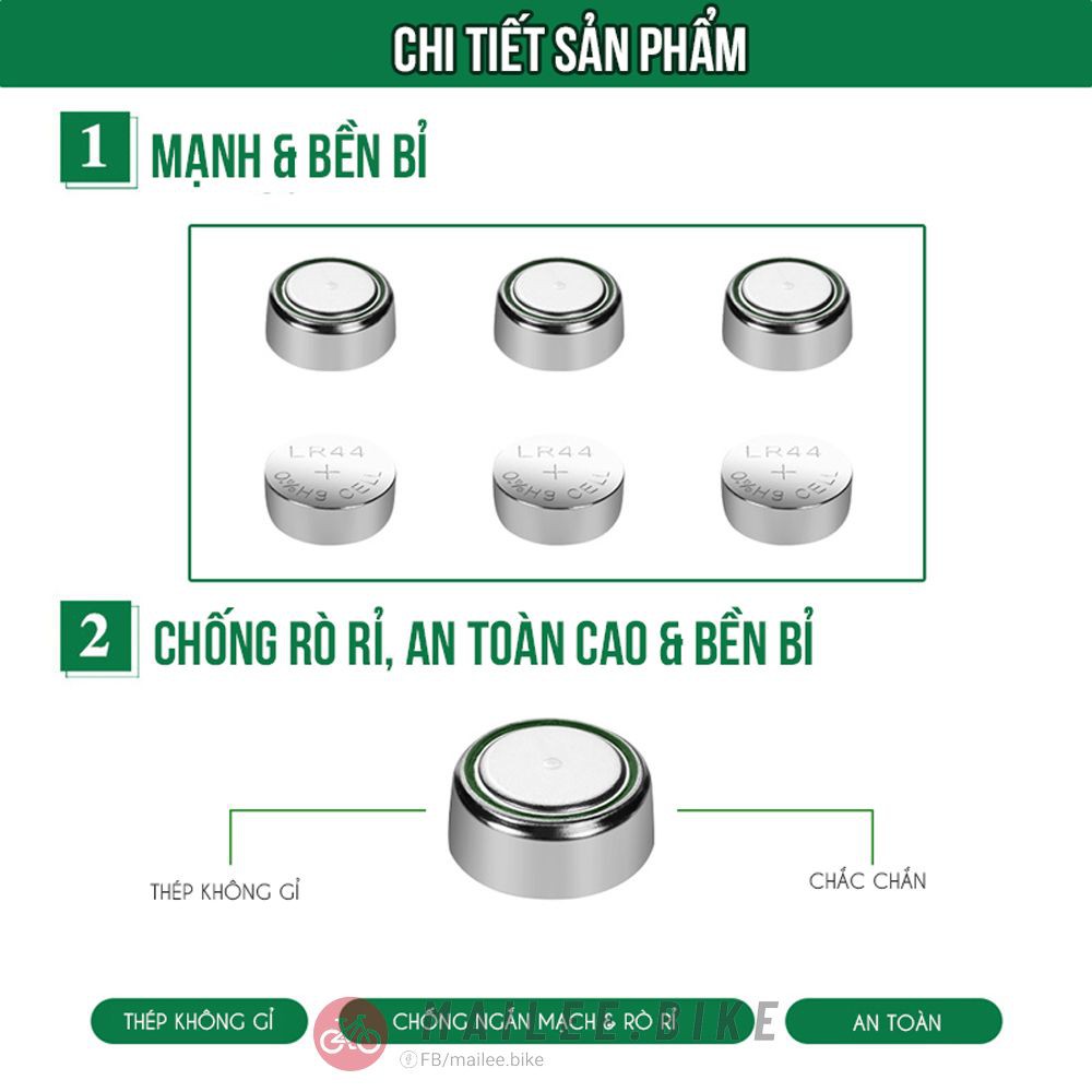 Pin Cúc Áo AG13/LR44 Button Cell Pin Đồng Hồ Đồ Chơi Máy Tính Hàng Chuẩn Chất Lượng Cao