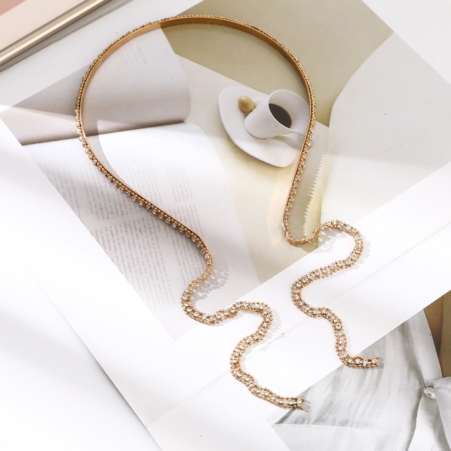 Băng Đô Cài Tóc Dạng Chuỗi Xích Đính Đá Thời Trang Hàn Quốc Cho Nữ