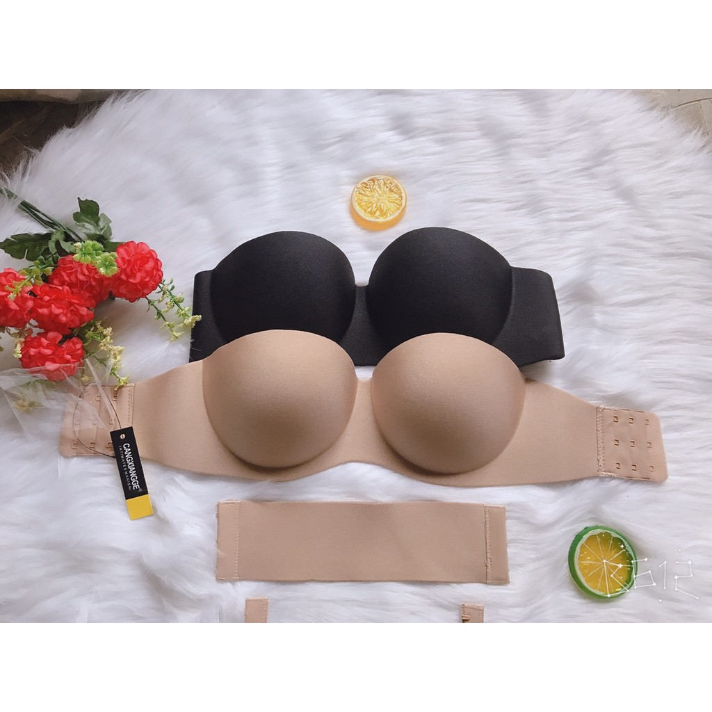Áo Cúp Ngực Đúc Su Quả Ngang Quai Trong Cao Cấp Chống Tụt Sexy Gợi Cảm (kèm quai trong)