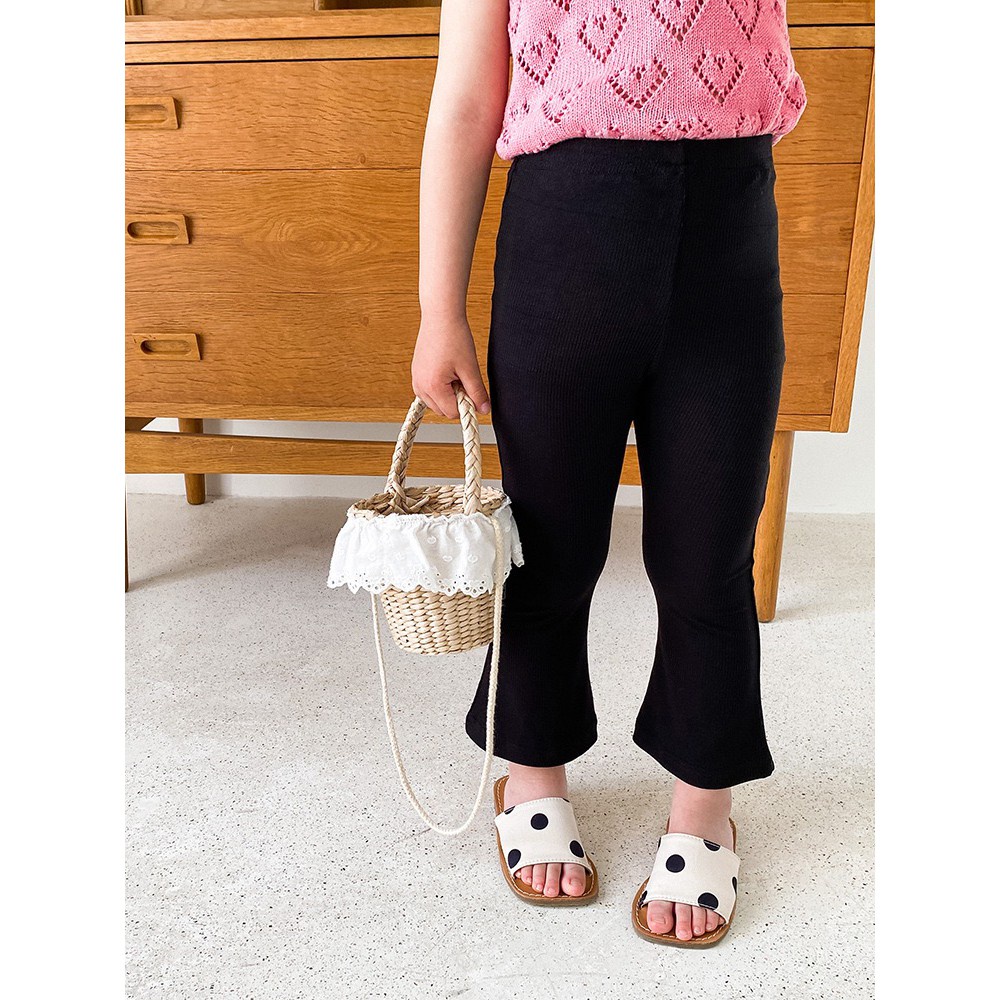 Bán sỉ Quần legging tăm loe 2 màu đen ghi cho BG