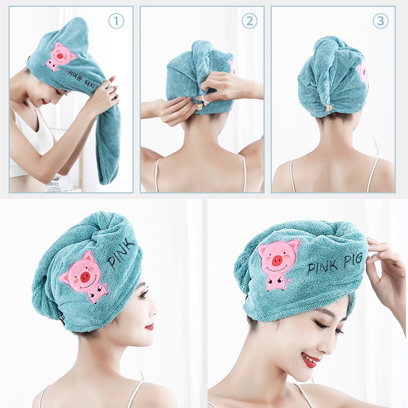 Microfiber Phụ nữ Tắm Khô nhanh Mũ trùm tóc Ma thuật Sấy khăn Turban Quấn khăn Mũ Mũ chụp tóc Chất lượng cao Sấy khô nhanh