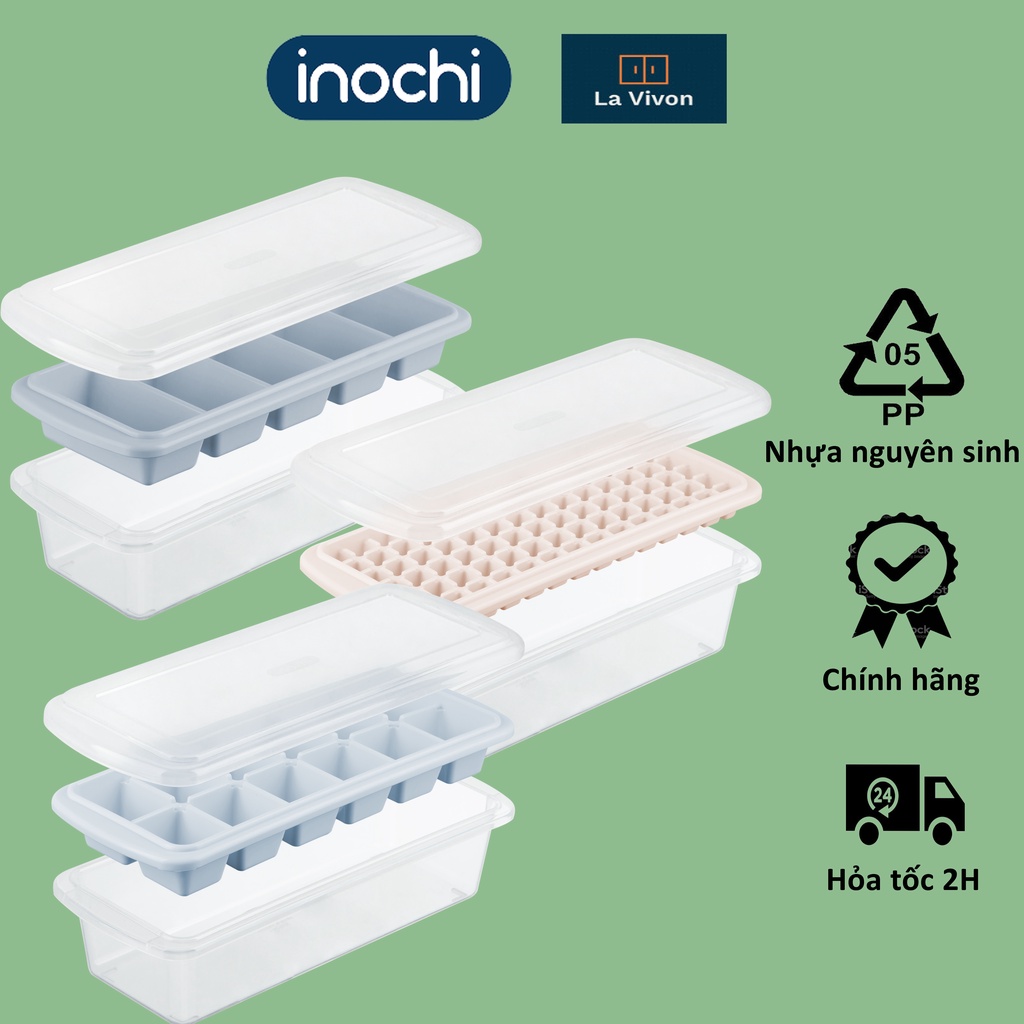 Khay làm đá Kari Inochi 5, 10, 12, 21, 84 Viên. Không giòn gãy, bền đẹp hiện đại. GIAO MÀU NGẪU NHIÊN