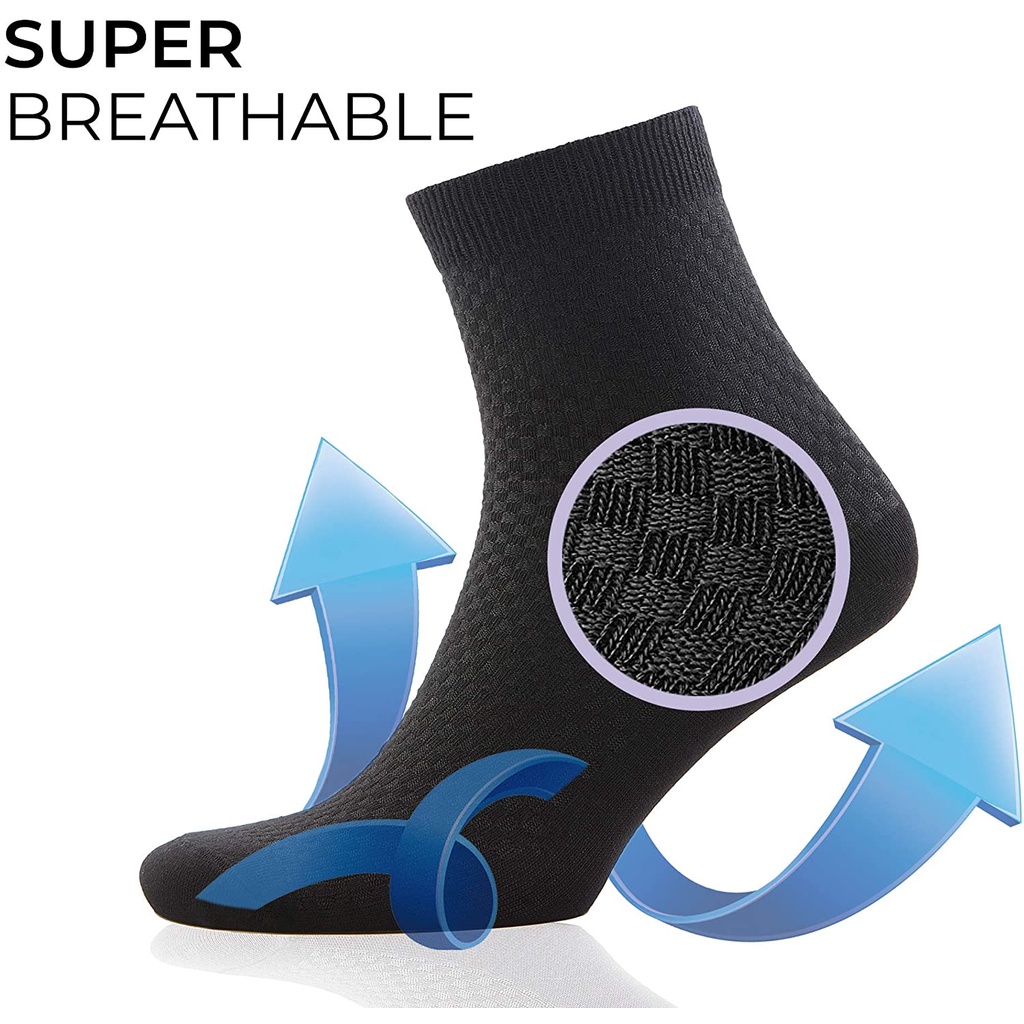 Set 5 Đôi Vớ Dài Bằng Sợi Tre Thoáng Khí Chống Vi Khuẩn Có Kích Thước 38-44 Cho Nam