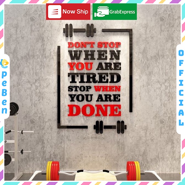 Tranh dán tường mica 3d decor khổ lớn trang trí phòng tập gym, fitness Nhiều Size - EPeBen