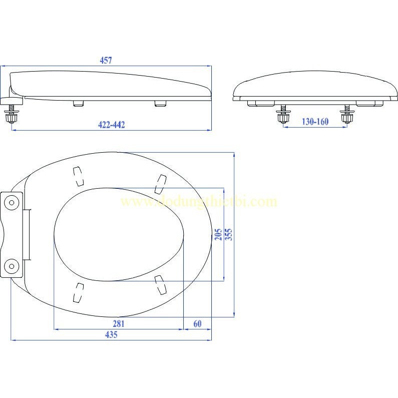 Nắp bàn cầu gập êm Sunzin B11 dành cho bồn cầu inax 117, 306, 108
