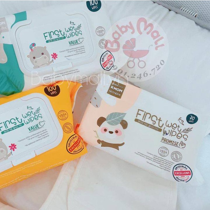 Khăn ướt cao cấp K-mom Hàn Quốc (70c)