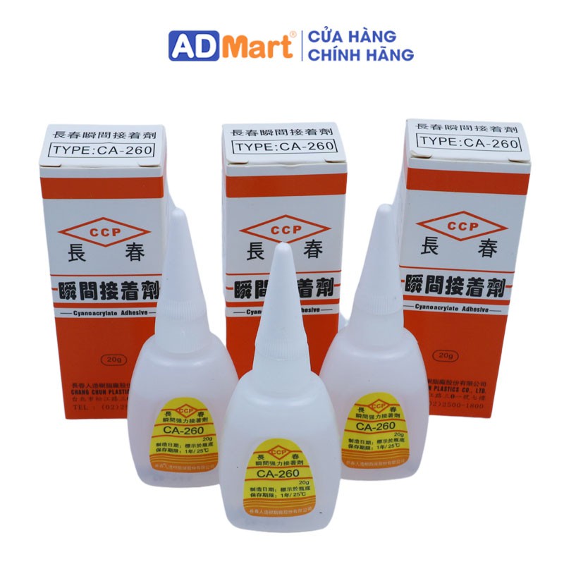 Keo dán mica khô nhanh CA 260 - keo dán mica, alu không khói