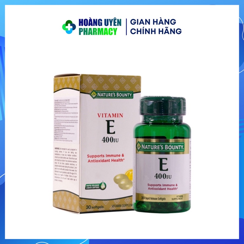 Vitamin E-400iu Nature's Bounty  - Hộp 30 viên
