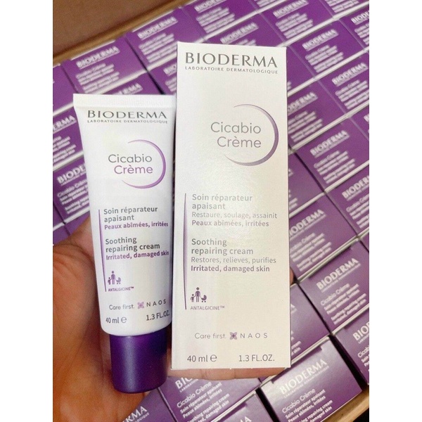 Kem dưỡng phục hồi da Bioderma Cica Cicabio Creme 40ml - Tím - Pháp