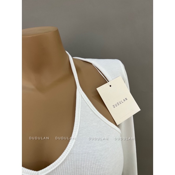 Áo croptop dài tay DUDULAN cổ yếm hở lưng - A15