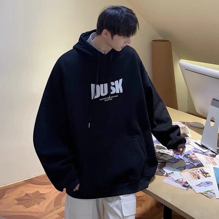 Áo hoodie Thể Thao Dáng Rộng In Chữ Phong Cách Hip Hop Đường Phố Nhật Bản Thời Trang Mùa Đông Cho Nam [M-5XL]