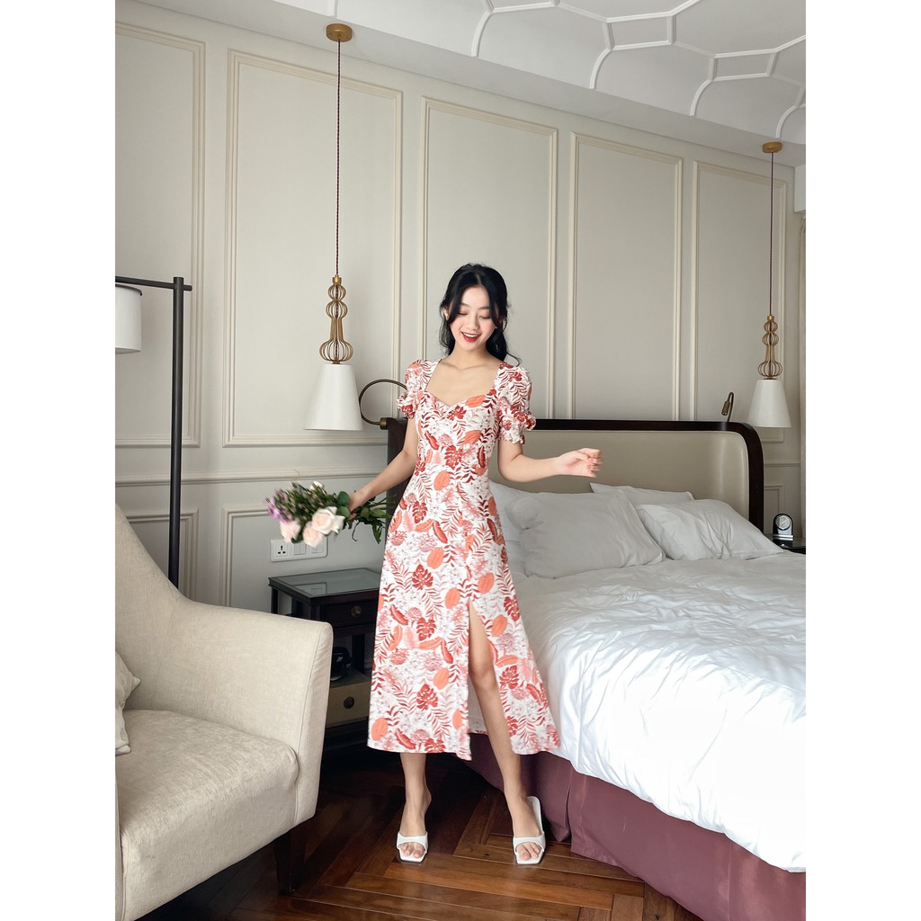 SÒ VINTAGE - SCARLET đầm hoa tay phồng | BigBuy360 - bigbuy360.vn