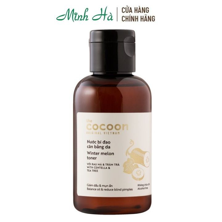 Nước bí đao cân bằng da Cocoon Winter Melon Toner 140ml không cồn, dành cho da dầu mụn