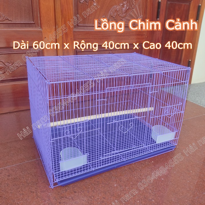 Lồng nuôi chim - Lồng nuôi Yến Phụng, Sóc, Thỏ cảnh -Lồng SIZE 60cm x 40cm x 40cm - LOẠI TO MÀU TÍM