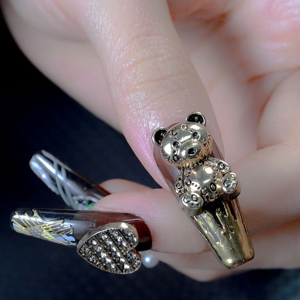 Set 8 / 10 / 20 Phụ Kiện Kim Loại Trang Trí Móng Tay Nhiều Hình Dạng Không Phai Màu Phong Cách Cổ Điển Cho Nữ Charms