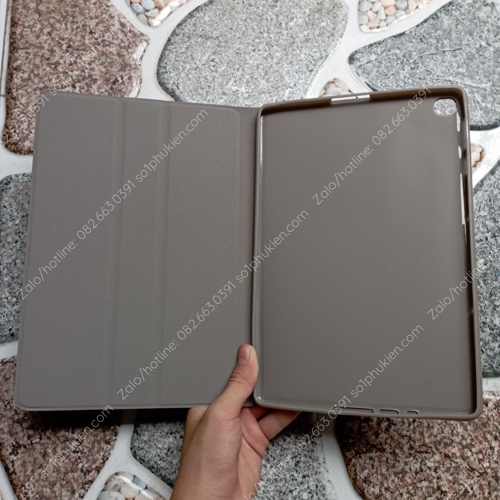 Bao da Huawei MatePad T10/ T10s da vải cực chất, mặt trong da mịn, ốp silicon bền đẹp