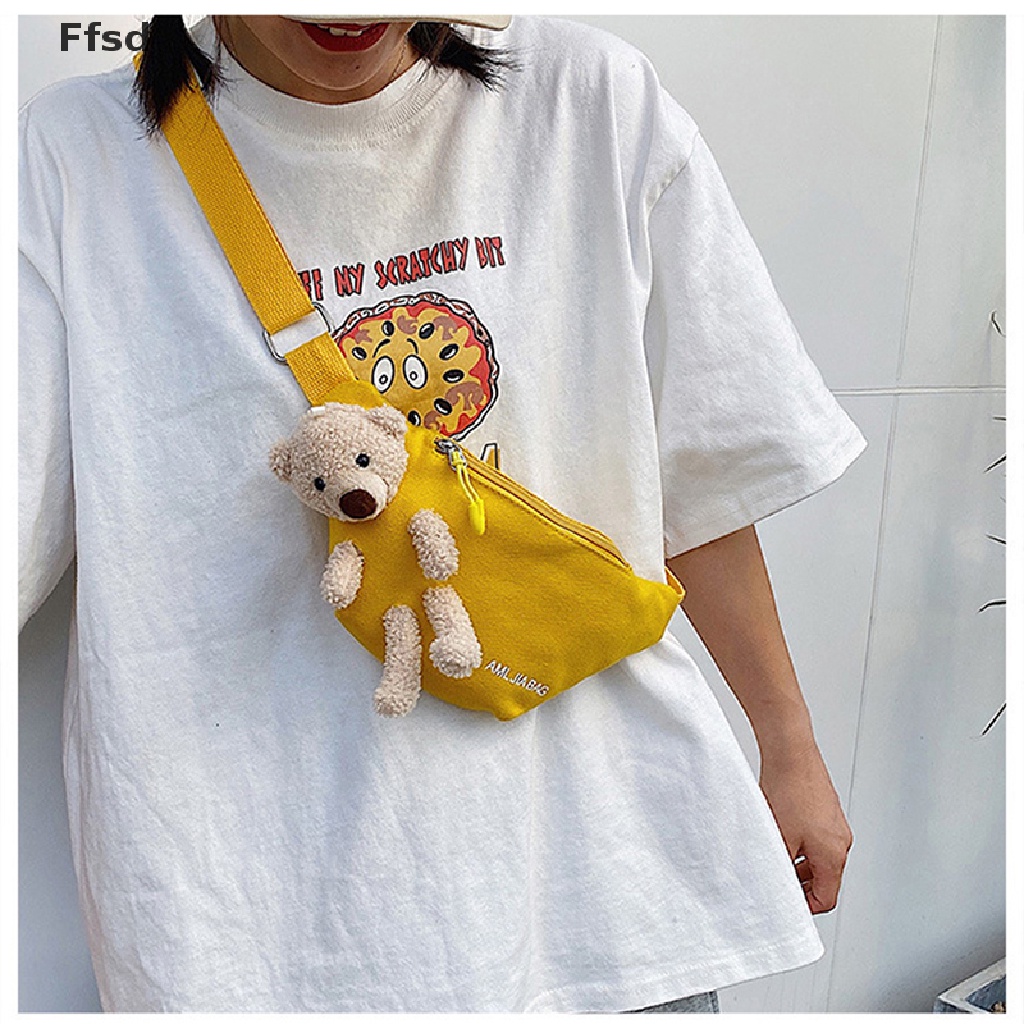 Túi Đeo Chéo Ngực / Thắt Lưng Bằng Vải Bạt Có Khóa Kéo Cho Nữ