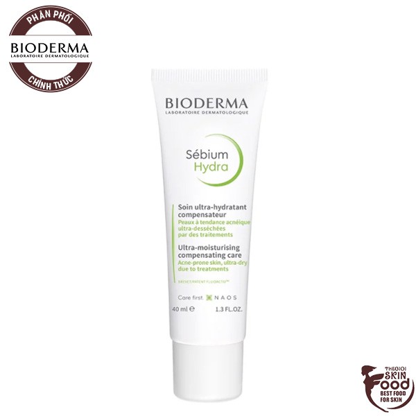 Kem Dưỡng Cấp Nước, Làm Dịu Da, Phục hồi Cho Da Mụn Bioderma Sebium Hydra 40ml