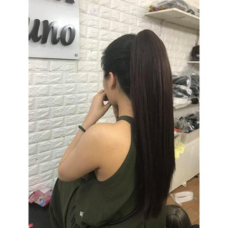 Tóc giả nữ ngoặm đuôi CAO CẤP (ảnh thật). Kẹp tóc thẳng dài 60cm, loại siêu nhẹ và loại dày