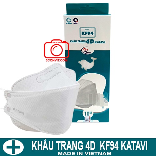 Hộp 10 khẩu trang 4D Cao Cấp Tiêu Chuẩn KF94 KATAVI