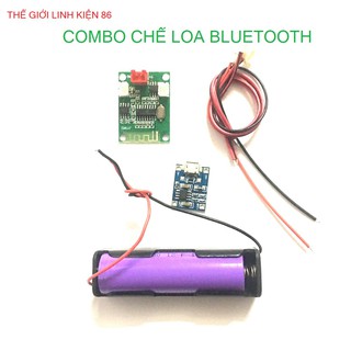 Combo chế loa bluetooth mini nhỏ kèm pin sạc đầy đủ phụ kiện (chưa bao gồm loa)