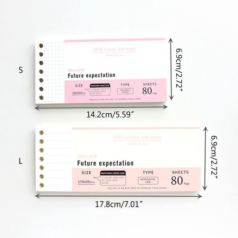 Set 80 Tờ Giấy Note 7 Lỗ Dành Cho Sổ Tay A5 B5