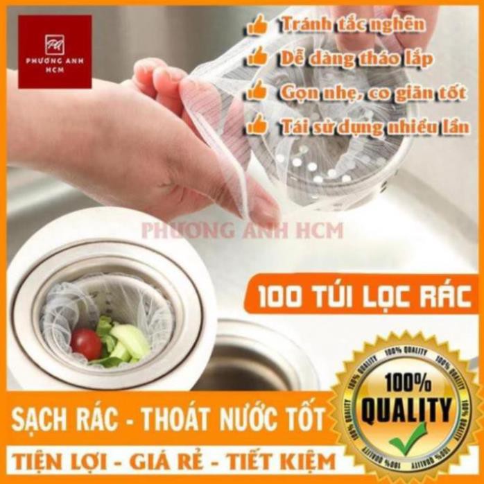 COMBO 100 TÚI LƯỚI LỌC RÁC THÔNG MINH HELFER CHO BỒN RỬA CHÉN BÁT.