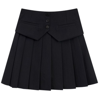 (Big size) chân váy xếp ly đính cúc C101