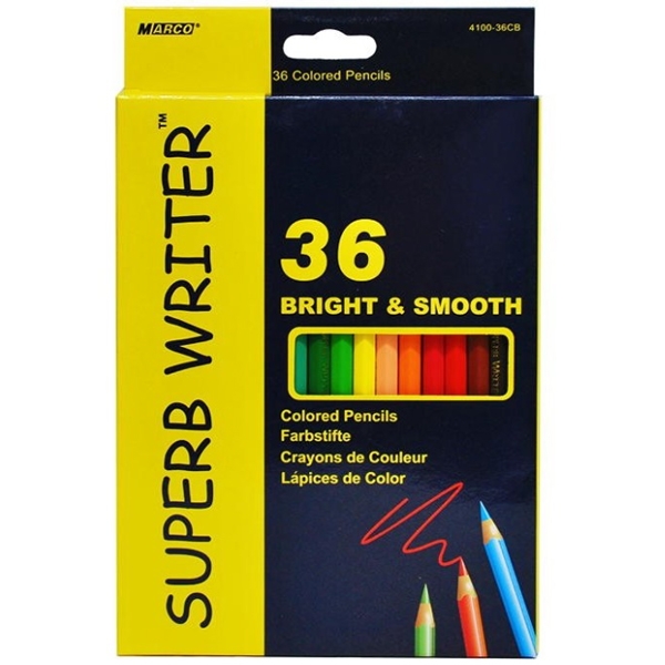 Bộ Chì Tô 36 Màu Superb Writer 4100-36CB (Hộp Giấy)