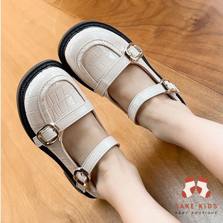 Giày lười cho bé gái - Giày bệt siêu êm mềm phối 2 quai dán cực điệu kiểu mới đế chống trơn cho bé từ 2-6 tuổi FL17