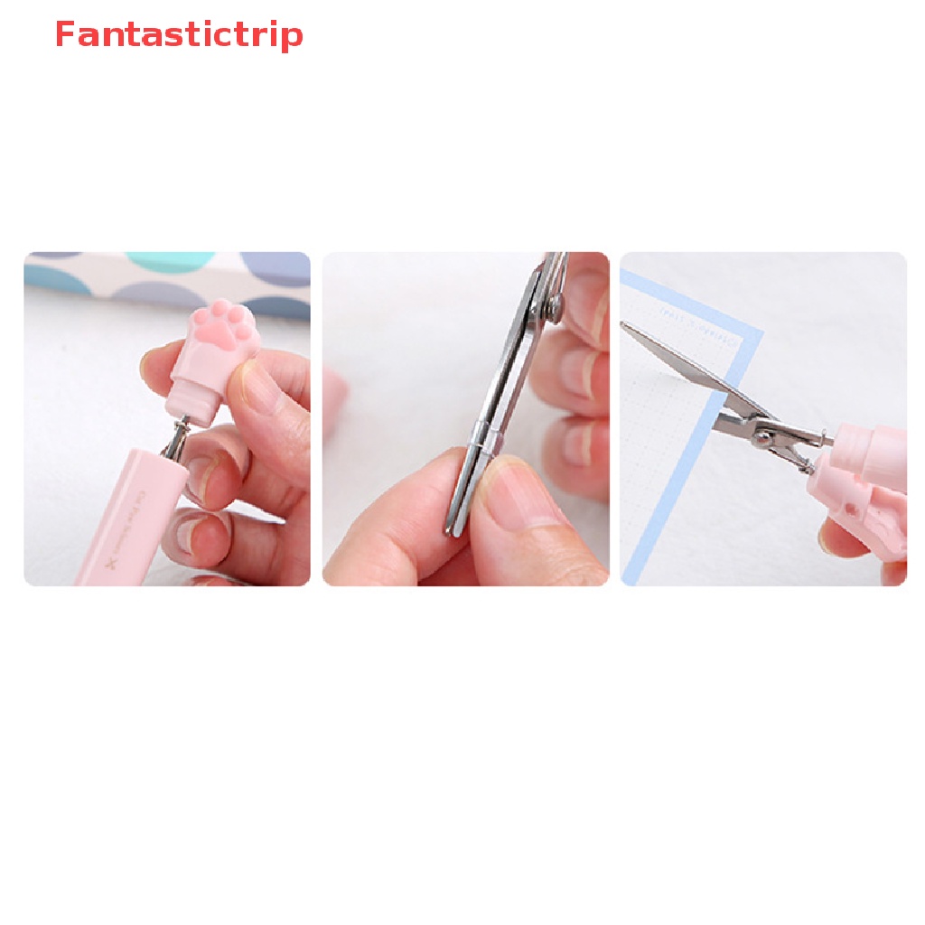 Kéo Cầm Tay Mini Bằng Thép Không Gỉ Hình Chân Mèo Dễ Thương