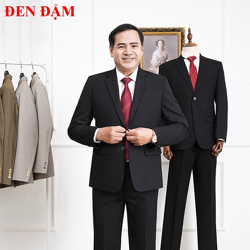 Bộ áo Vest Hồng Ngọc nam trung niên, Vest nam trung niên cao cấp