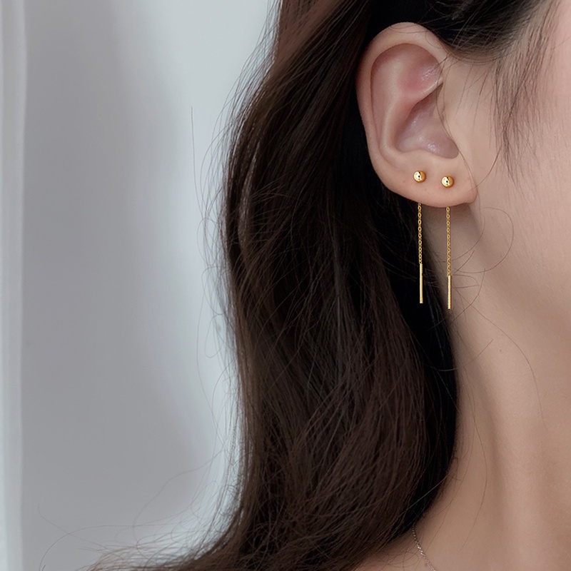 Khuyên tai WE FLOWER mạ bạc S925 dáng dài thiết kế trái tim/ hoa/ bướm/ chữ thập thời trang dành cho nữ