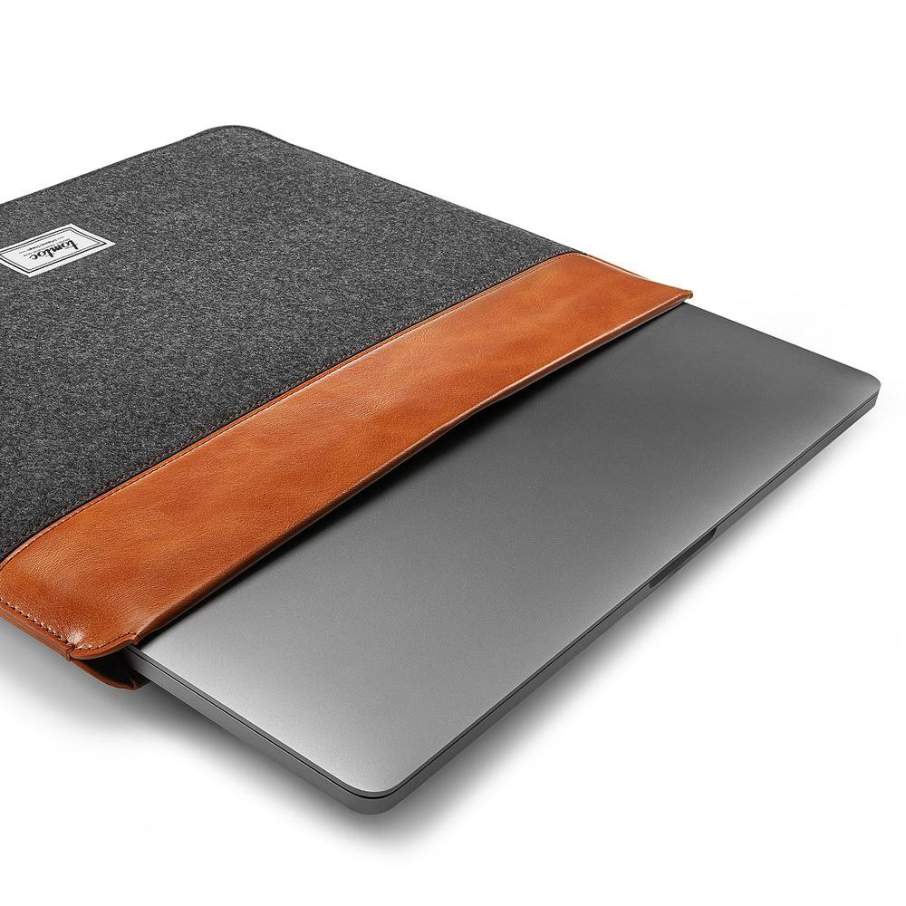 Túi chống sốc Tomtoc (USA) Felt & PU Leather cho Macbook Pro/Air 13/15/16inch - (H16) - Phân Phối Chính Hãng