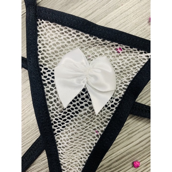 BÁN GIÁ GỐC LẤY 5 SAO CK056 - quần chip lọt khe ren lưới nơ trắng - quần lót nữ- Cô chủ nhỏ chuyên sỉ