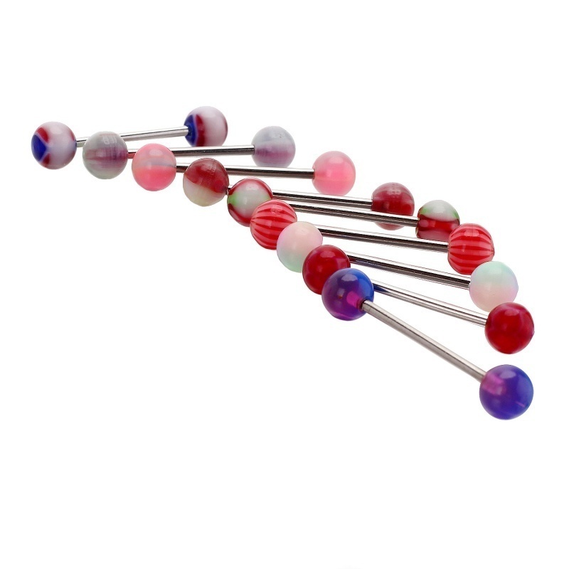 Bộ 100 Khuyên LưỡI 316L NhiềU MàU SắC