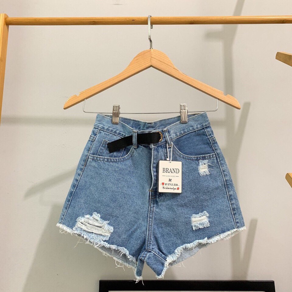 Quần short nữ lưng cao King168, cạp cao, co dãn nhẹ, chất jena cotton xịn xò mẫu vq33